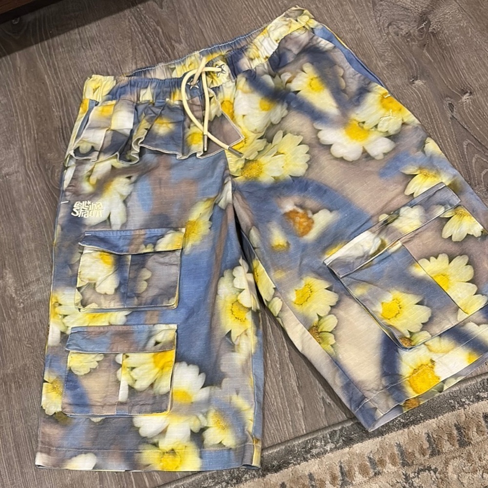 NWT PUMA x Collina Strada Floral Cotton Ripstop Cargo Shorts - Picture 2 of 13